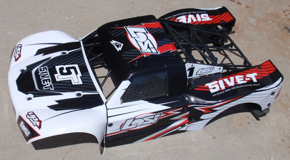 Body Shell with Rollcage White with black color for Losi 5ive T