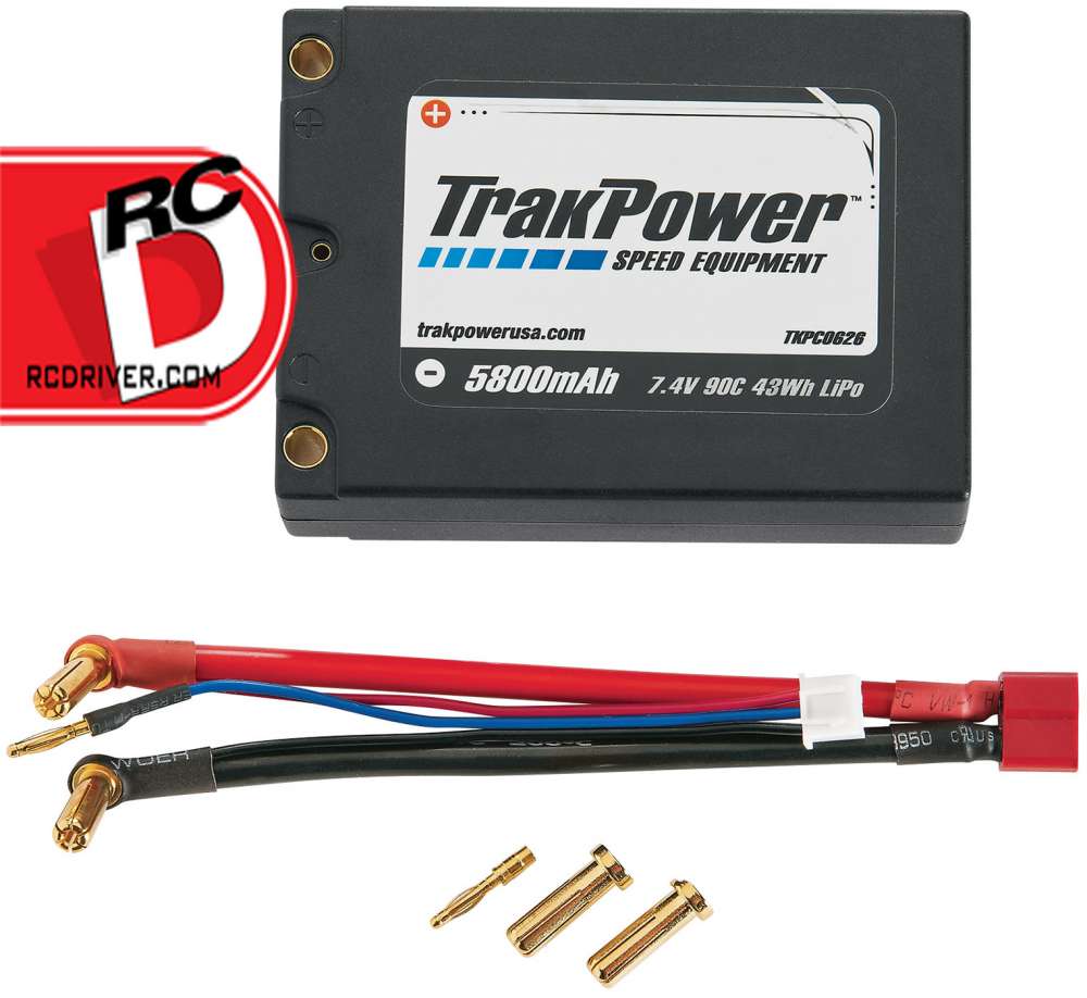 TrakPower - 5800mAh 90C 7.4V Square LiPo Battery with 5mm Bullet Connectors