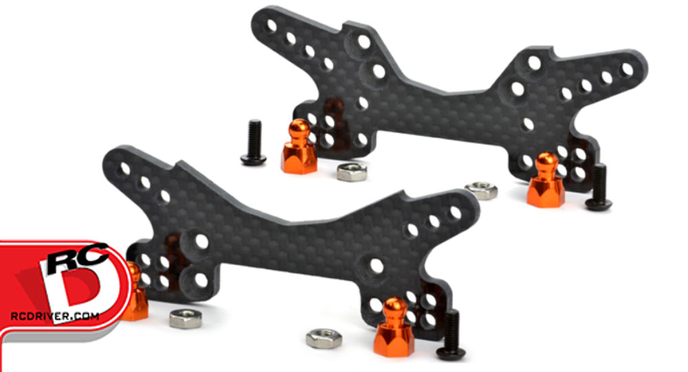 Exotek Front and Rear Carbon Fiber Shock Towers for HPI Sprint 2